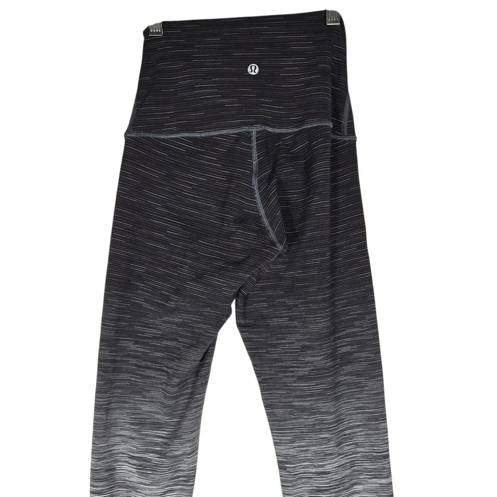 Lululemon Wunder Under High Rise Leggings 4 Space Dye Ombré Black Gray‎ 33